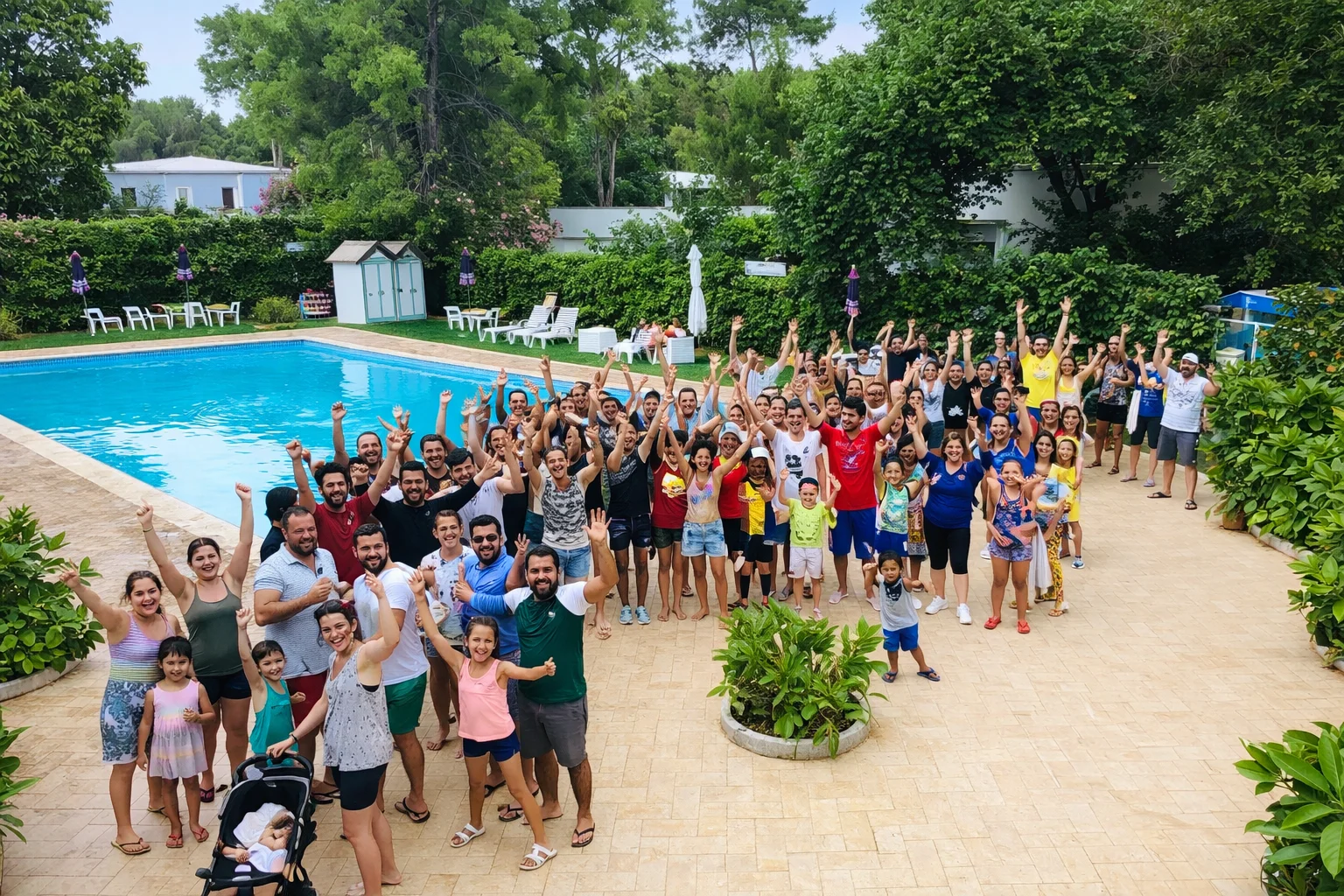 Animazione di gruppo nella piscina del villaggio Vieste Marina nel Gargano